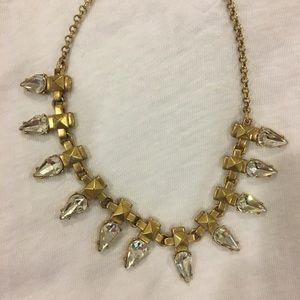 J. Crew necklace gold and studded gems
